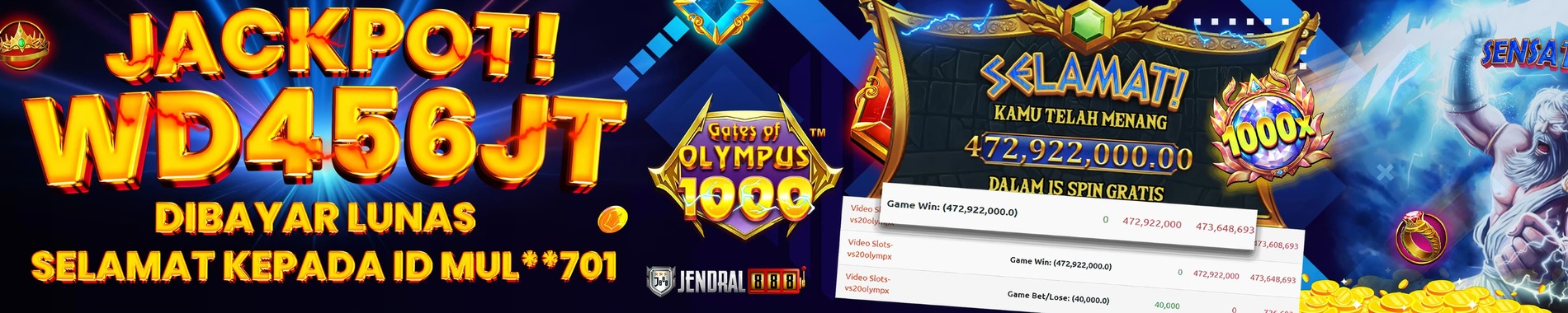jackpot wede pembayaran lunas